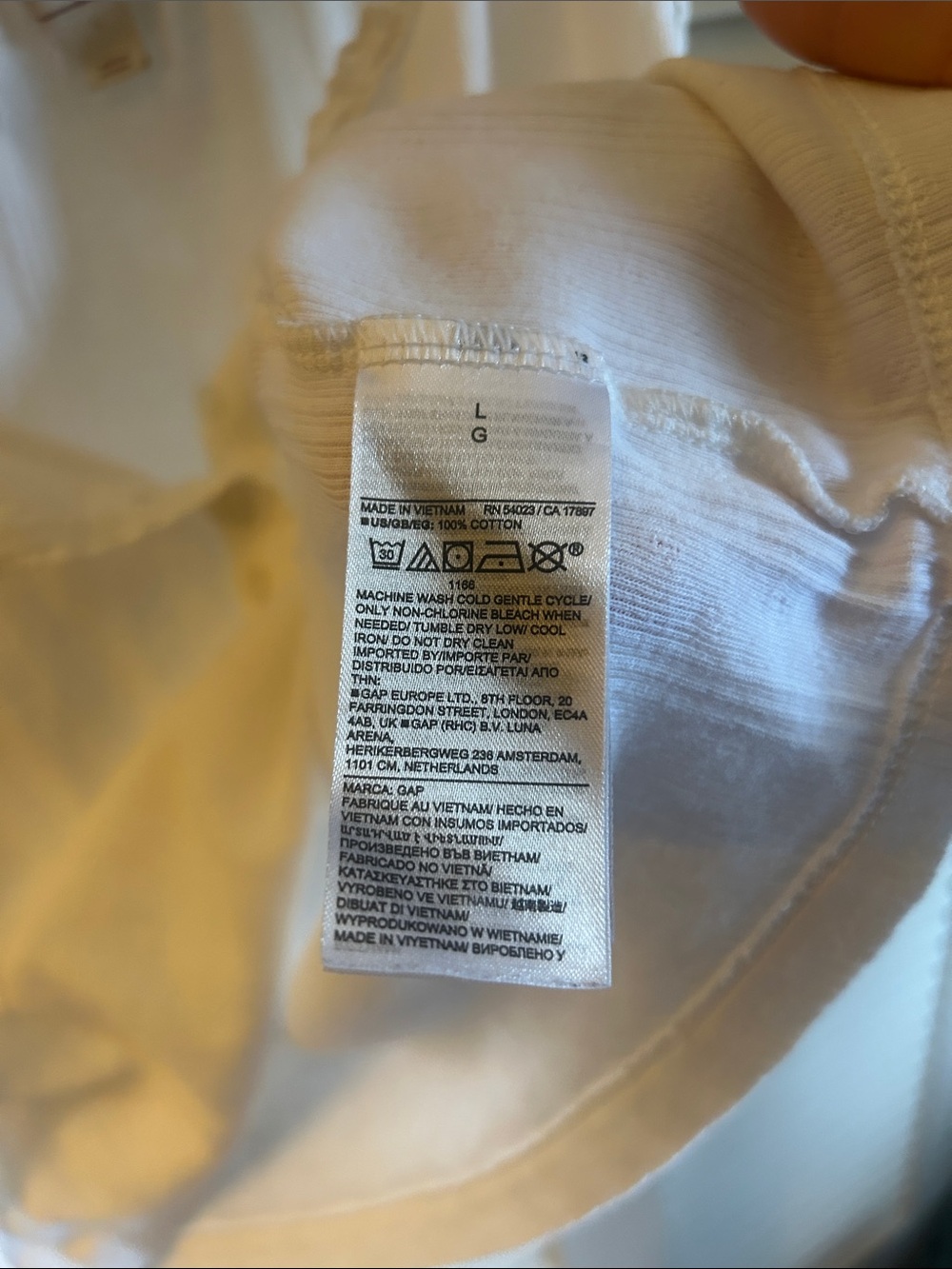 GAP x Doen White Pointelle Button-Front Cropped Tank Large - Picture 4 of 4